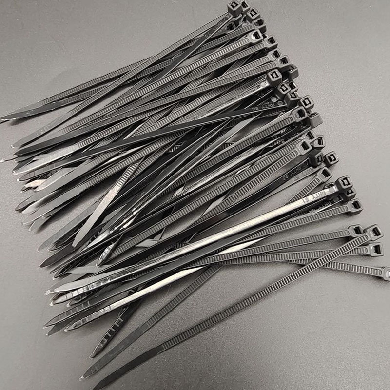 100pcs/bag Black 3mm*150mm Self-Locking Nylon Wire Cable Zip Ties Cable ...