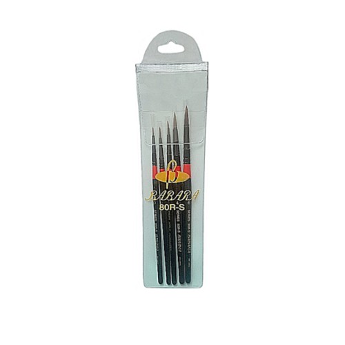 BABARA Artist Water Color Oil Acrylic Paint Brush 80RS Set (5ea Brushes ...