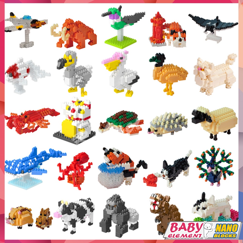 Nano blocks Bird Mini Small Animal Building Blocks Parrot Creative DIY
