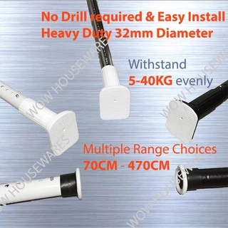 Multi-purpose Heavy duty Curtain Rod/Hanger/【no drill no nail up to 410  cm】Compression/Tension rod
