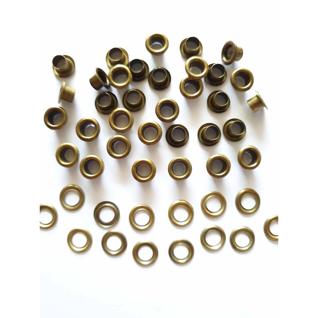 100 set round eyelets grommets with washer size outer 12 mm x hole 8 mm ...