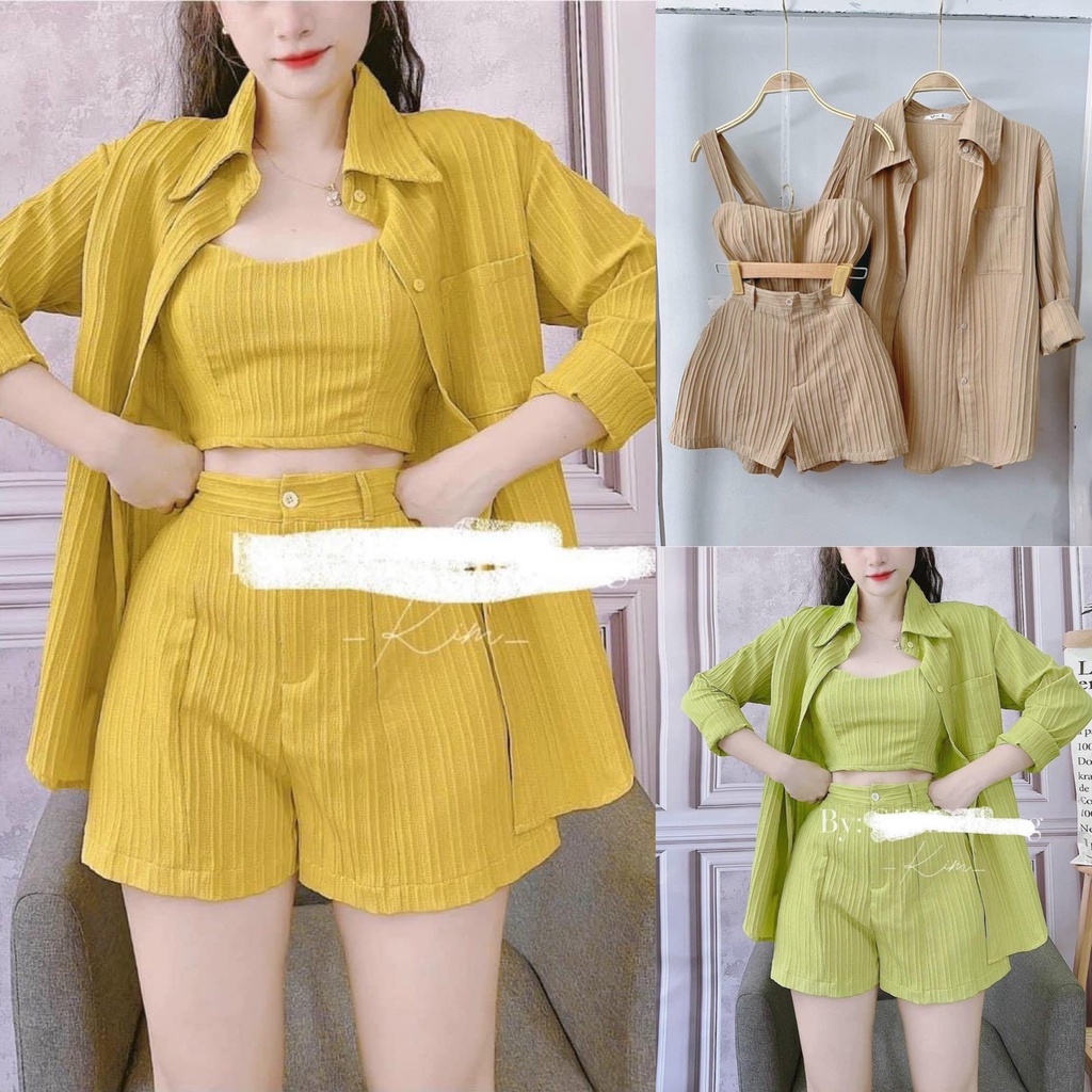 Set Of Women'S 3 Piece Outfits With Outstanding Skin Tones, Respectful For Girls Going Out, Going To The Beach