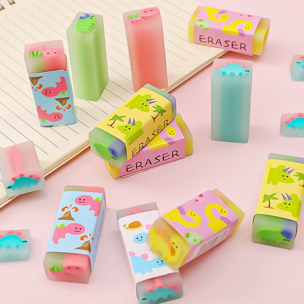 Dinosaur Erasers Cute Novelty Pencil Erasers, Fun Animal Erasers Bulk ...