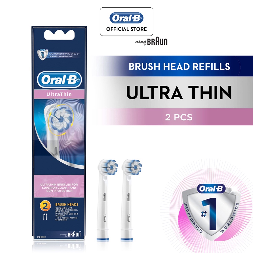 OralB Sensi Ultra Thin Electric Toothbrush Heads (2 Brush heads) Oral