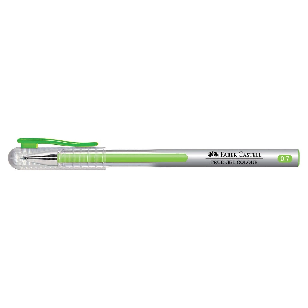 Faber-Castell True Gel Pen -- Light Green Ink 0.7 mm 1 Box isi 10 pcs - Gambar 2