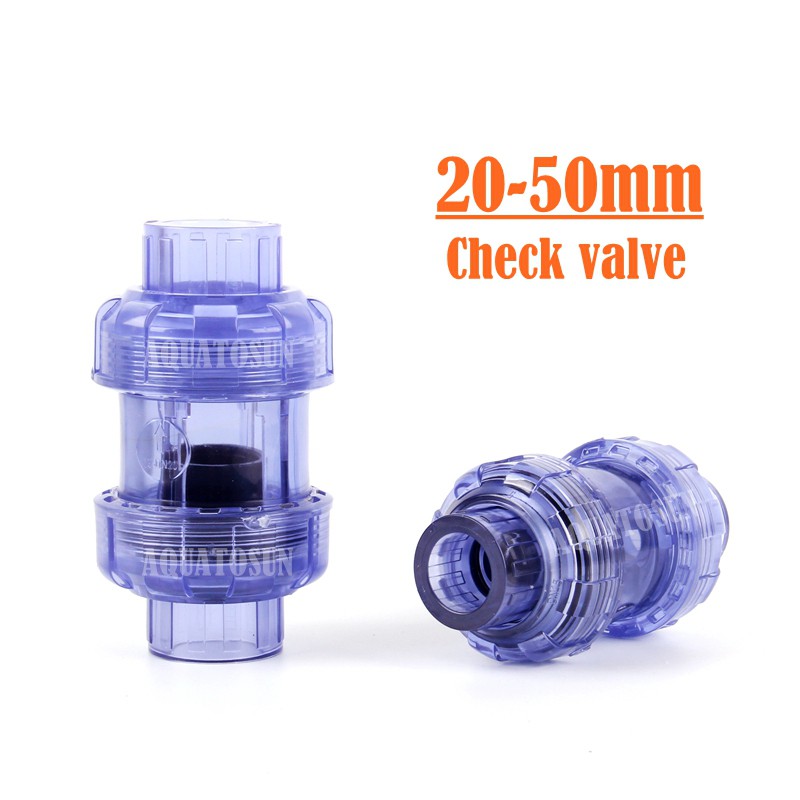PVC One Way Check Valve Transparent Union NonReturn Valve PVC Pipe Fittings Plumbing System