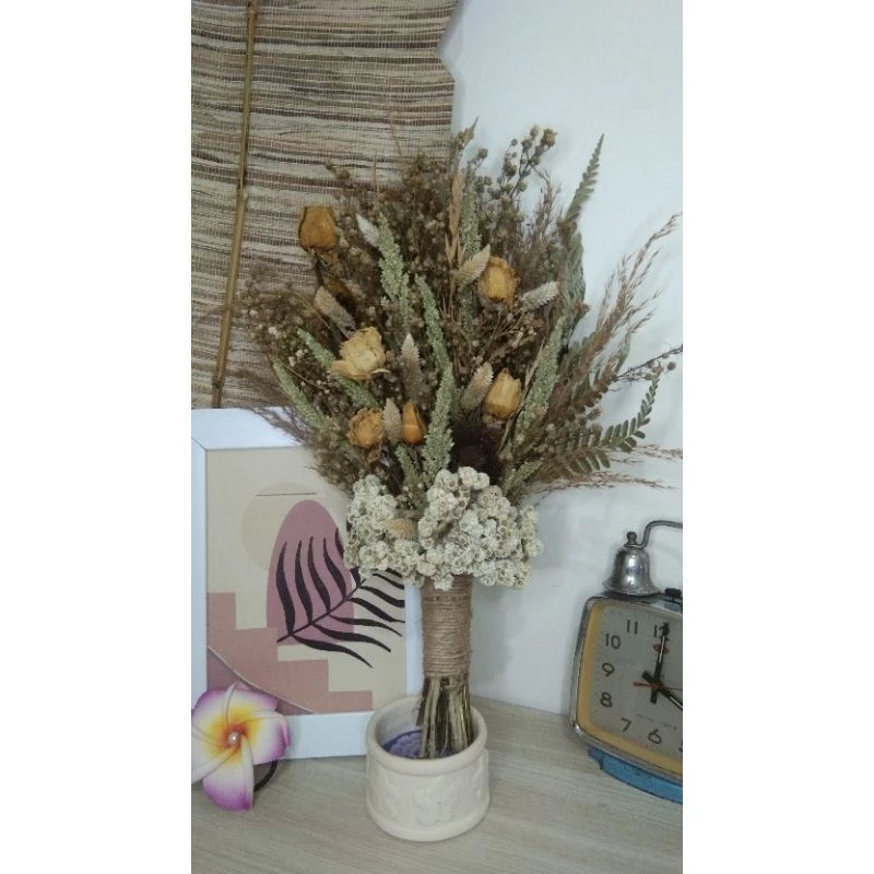 buket bunga kering - buket wedding - buket wisuda mzy.1308 - Gambar 3