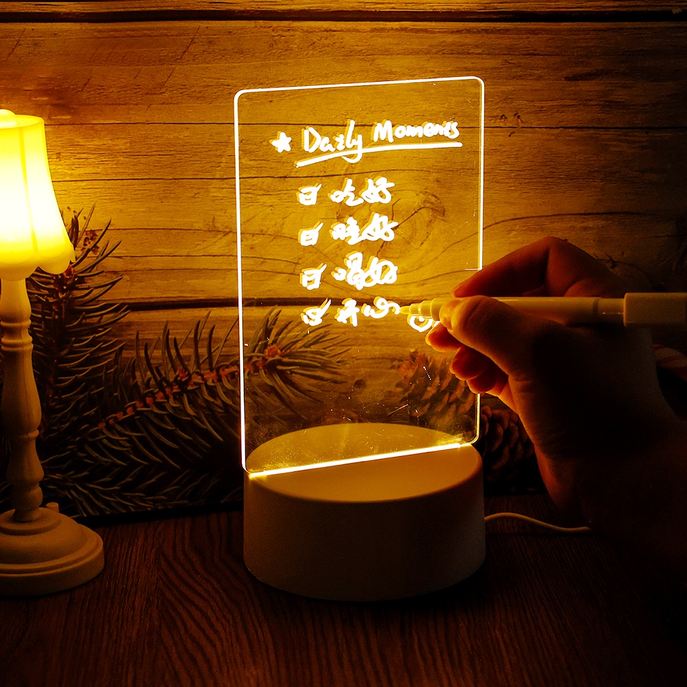 USB Note Board Lamp with Erasable Pen Led Night Light Desktop