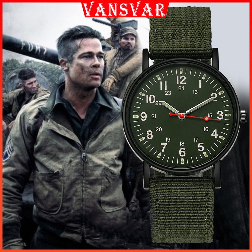 Men Canvas Strap Sports Watch Anlog Quartz Military Watches Shopee Singapore