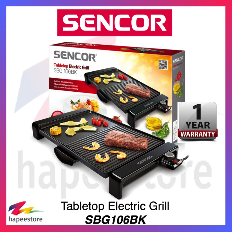 Sencor Electric Tabletop Grill SBG106BK (1 Year Warranty) Shopee