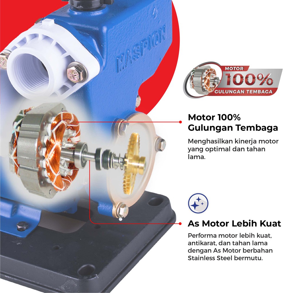Maspion Water Pump Mesin Pompa Air Manual MWP-201 MA - Gambar 3