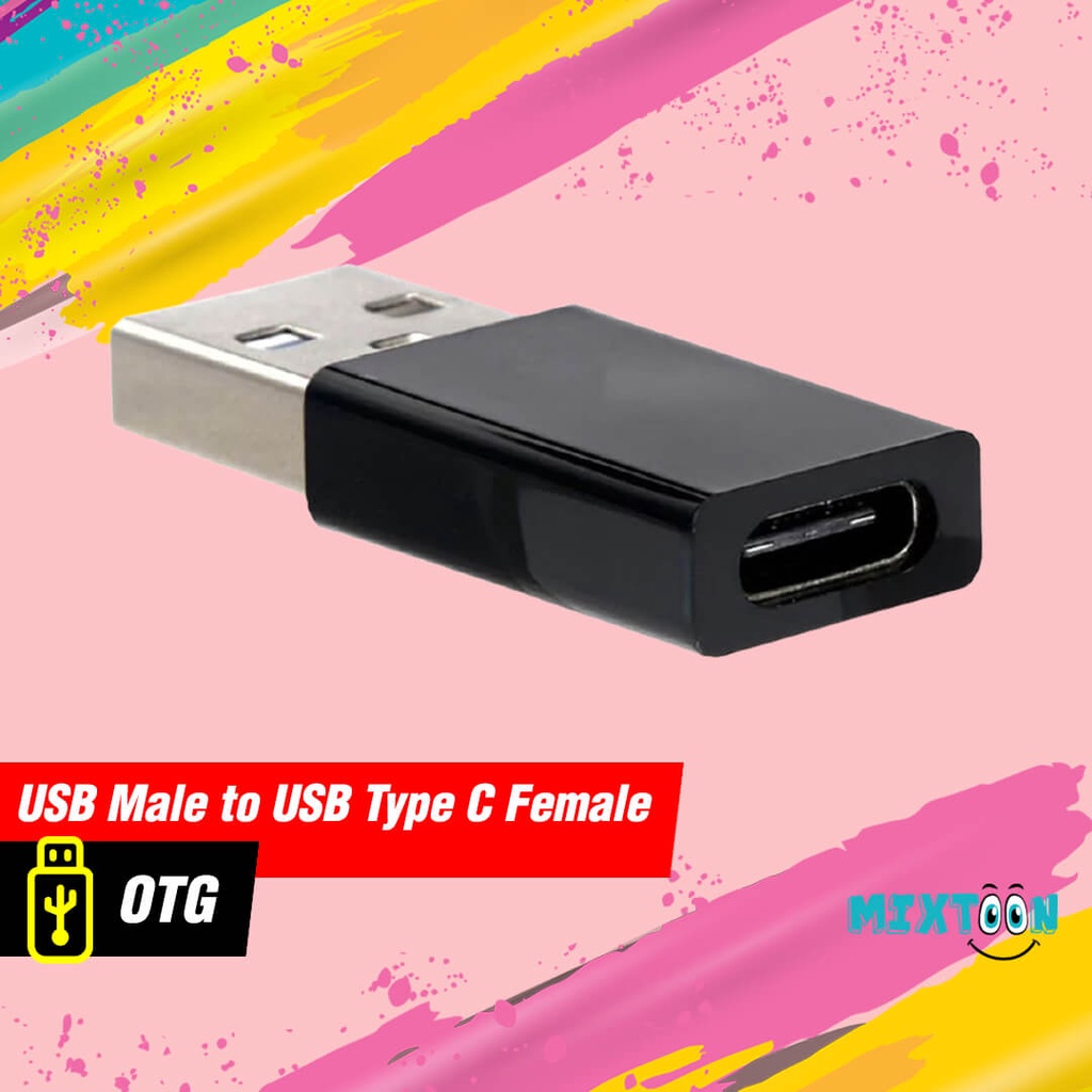 Usb Male to Type C Female - OTG Connector Adapter Mini Plug Converter ...