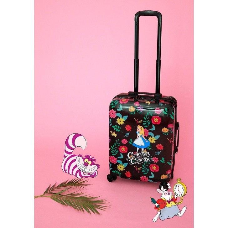 Disney Alice in Wonderland Suitcase Carry on Wheel Luggage Bag Trolley for Travel Kids Girls Cute
