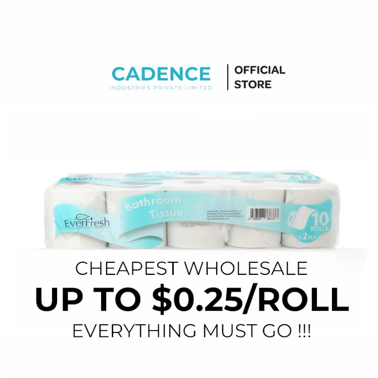 CHEAPEST © Bathroom Toilet Paper Roll ( 2 Ply ) (10 ROLLS) ( 250 sheets