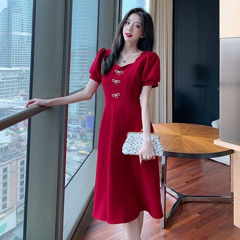 green emerald velvet dress Fruit Print Mini Dress Women Elegant Pink Korean Style Casual Summer F