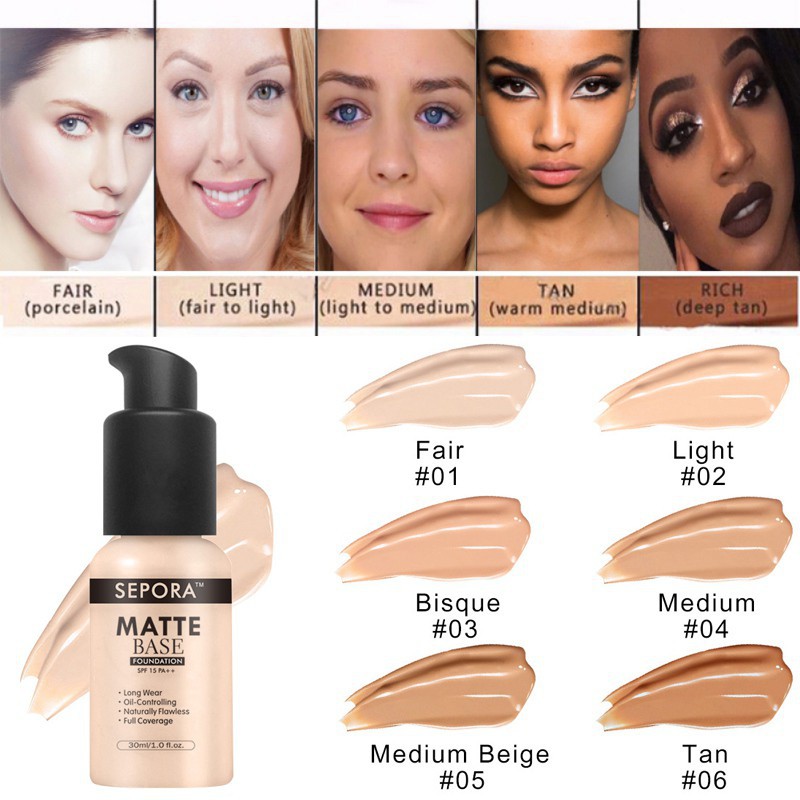 EXO SEPORA Matte Liquid Foundation Moisturizing Hide Facial Blemishes ...