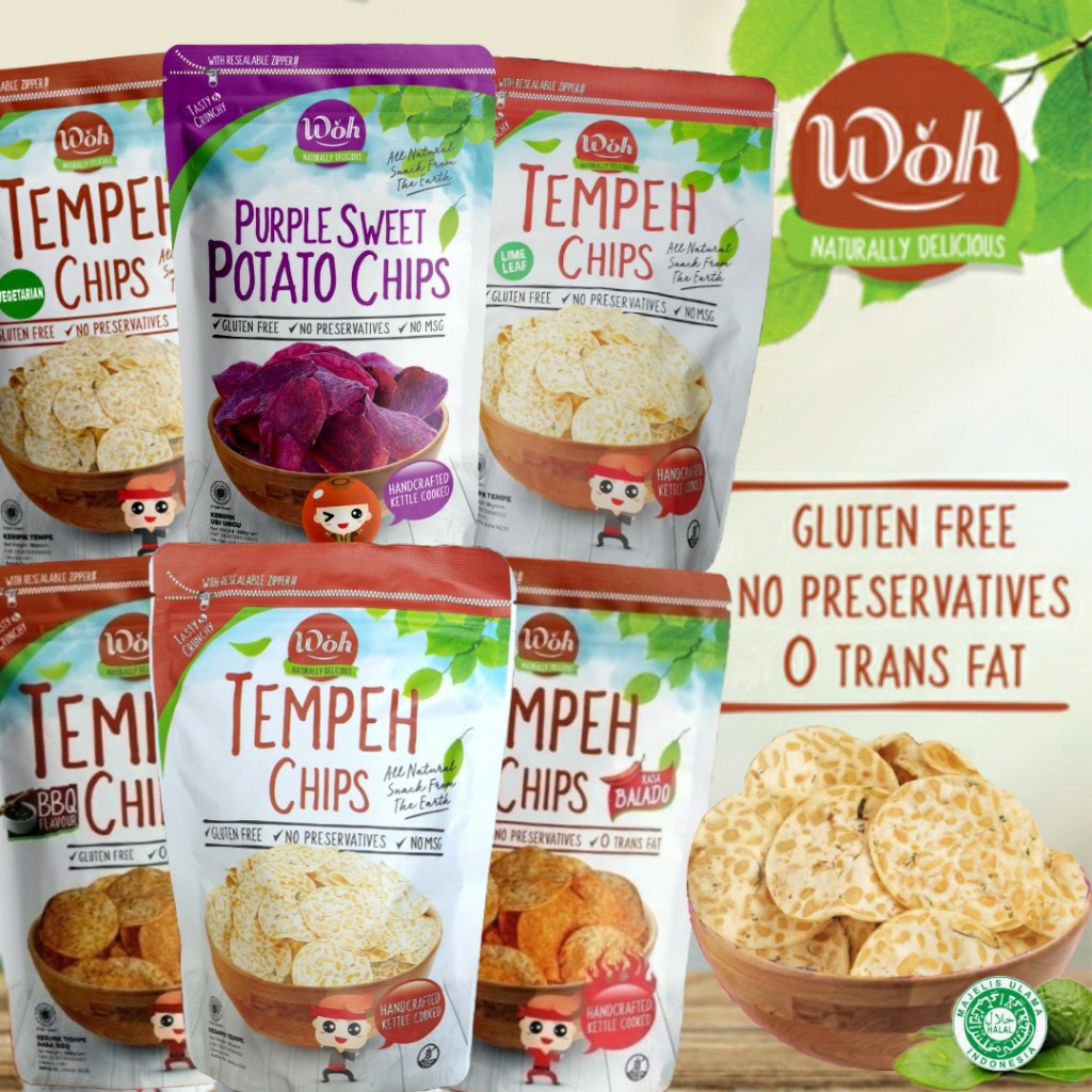 [Bundle] WOH Tempeh Chips Variant + Purple Sweet Potato 6x50g Shopee