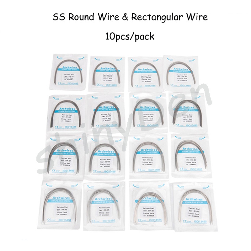 Upper Lower Braces Wires 10-Pack Dental Orthodontic Stainless Steel ...