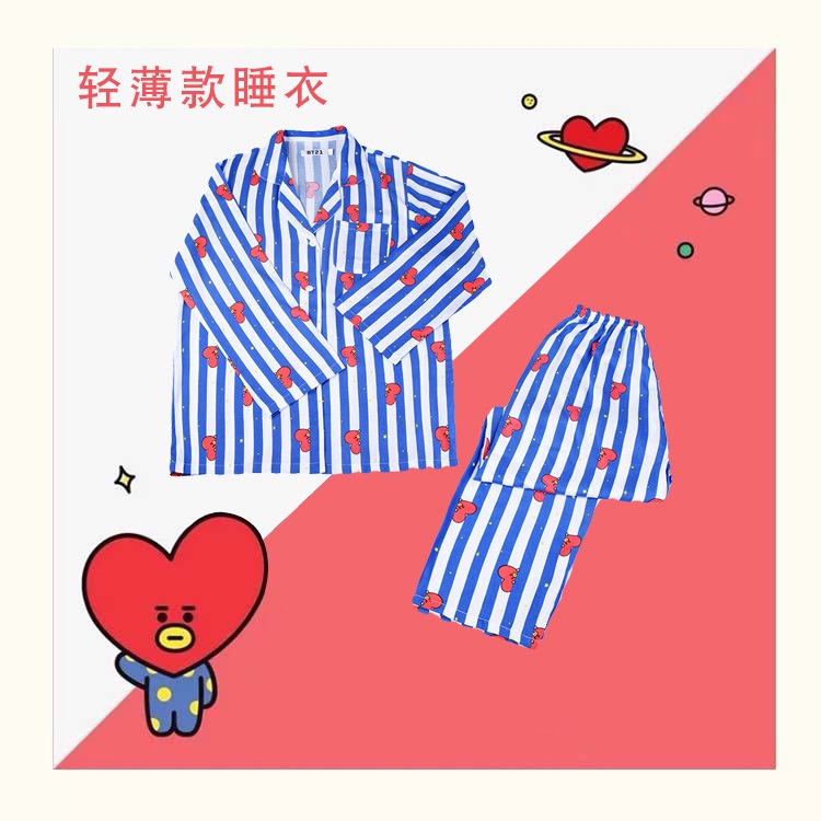 KPOP BTS BT21 Pajamas Cute Home Sleepwear Casual Wear Suits Men