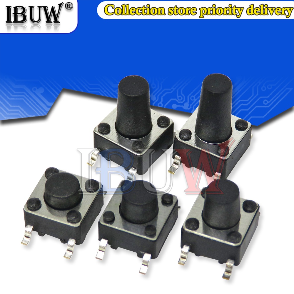 50PCS 6X6X4.3/5/6/7/7.3/9/10mm Tactile Push Button Switch Micro Switch