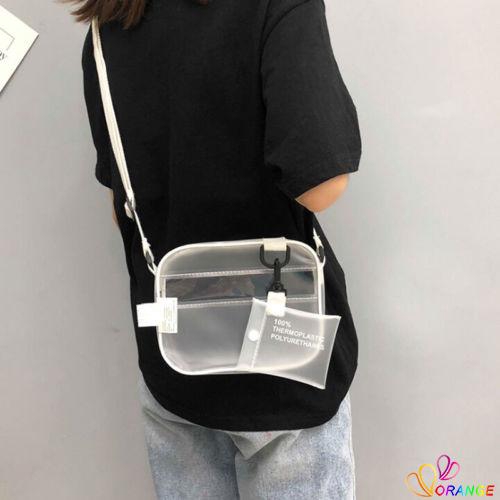 ✤OD✤Fashion Women Transparent Casual Simple Messenger Bag PVC Clear Jelly