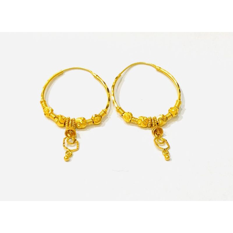 Gold earrings bali on sale type