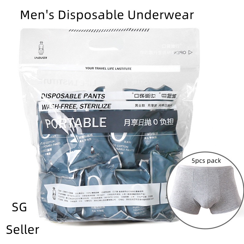 Disposable Panties Disposable Underwear Men Travel Pure Cotton Sterile  Disposable Underpants Portable Business Trip