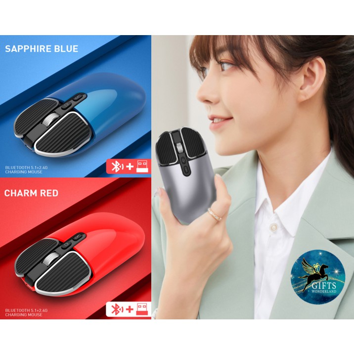 [Ready Stock] Portable Wireless Mouse Noiseless 2.4G and Bluetooth ...