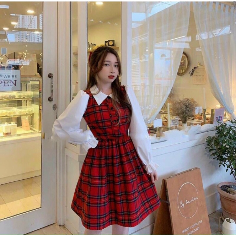 Red hot sale plaid dress