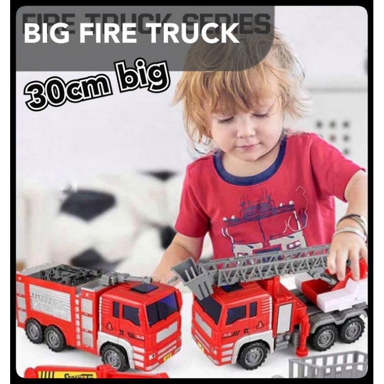 Fast Ship 30cm Big Fire Truck Toy Fire Engine Toy Car Mainan Kereta Budak Toy Truck Mainan