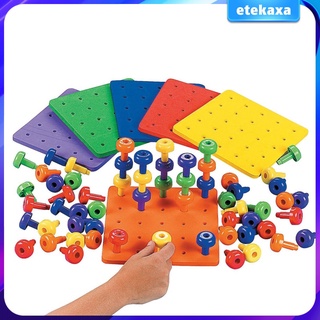 New Children Puzzle Peg Board With 296 Pegs For Kids Early Educational Toys  DIY Gift