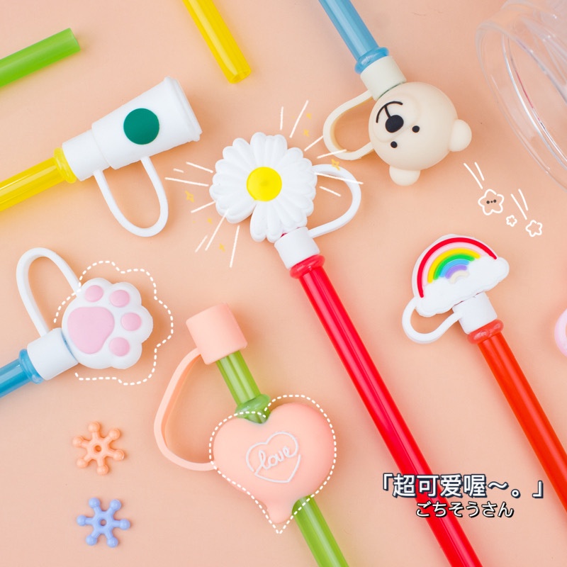 Creative Silicone Straw Plug Reusable Drinking Dust Cap Glass Cup ...