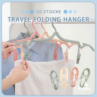 Travel Fabric Hangers Bathroom Foldable Multifunctional Non-slip Drying  Underwear Clip Hat Storage Hangers