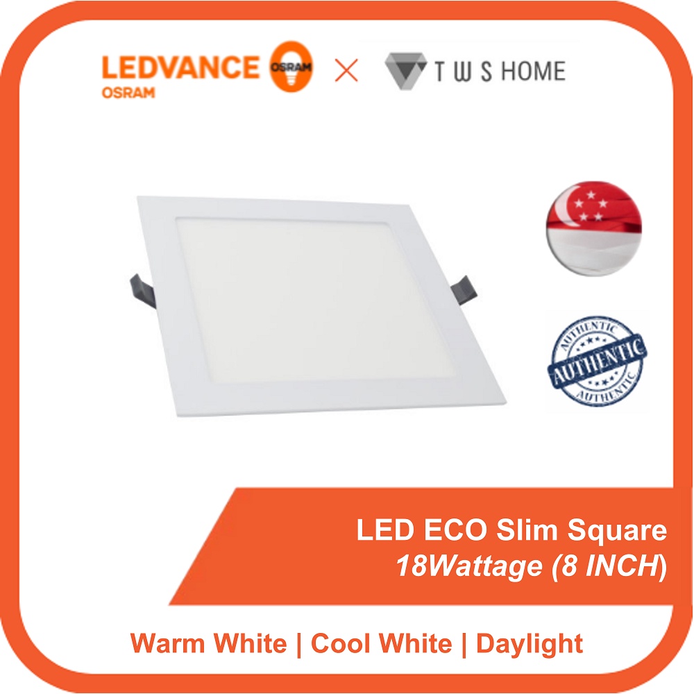 LEDVANCE LED ECO Downlight Slim Square 18Wattage (8 INCH) [830/840/865 ...
