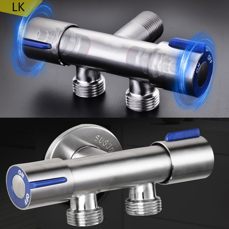 Stainless Steel Angle Valve One Into Two Out Three Way Control Single Cold Multi Function Faucet 3751