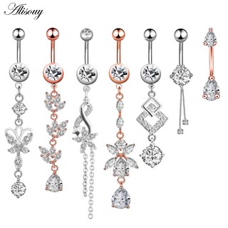 1PCS Rhinestones Charm Belly Button Navel Ring Nails Body Piercing Jewelry  Shiny