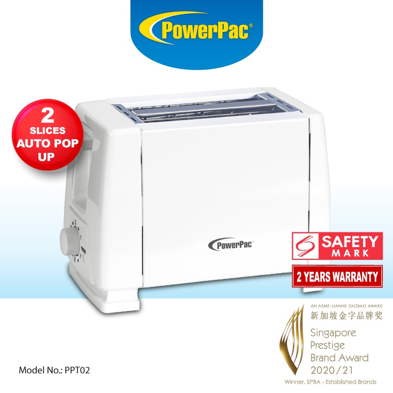PowerPac Bread Toaster 2 Slice Pop-Up (PPT02) | Shopee Singapore