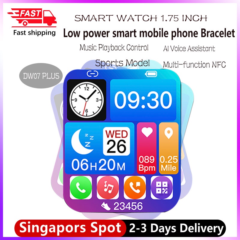 Smart Watch men women Bluetooth call Custom dial 1.75inch HD Games ...