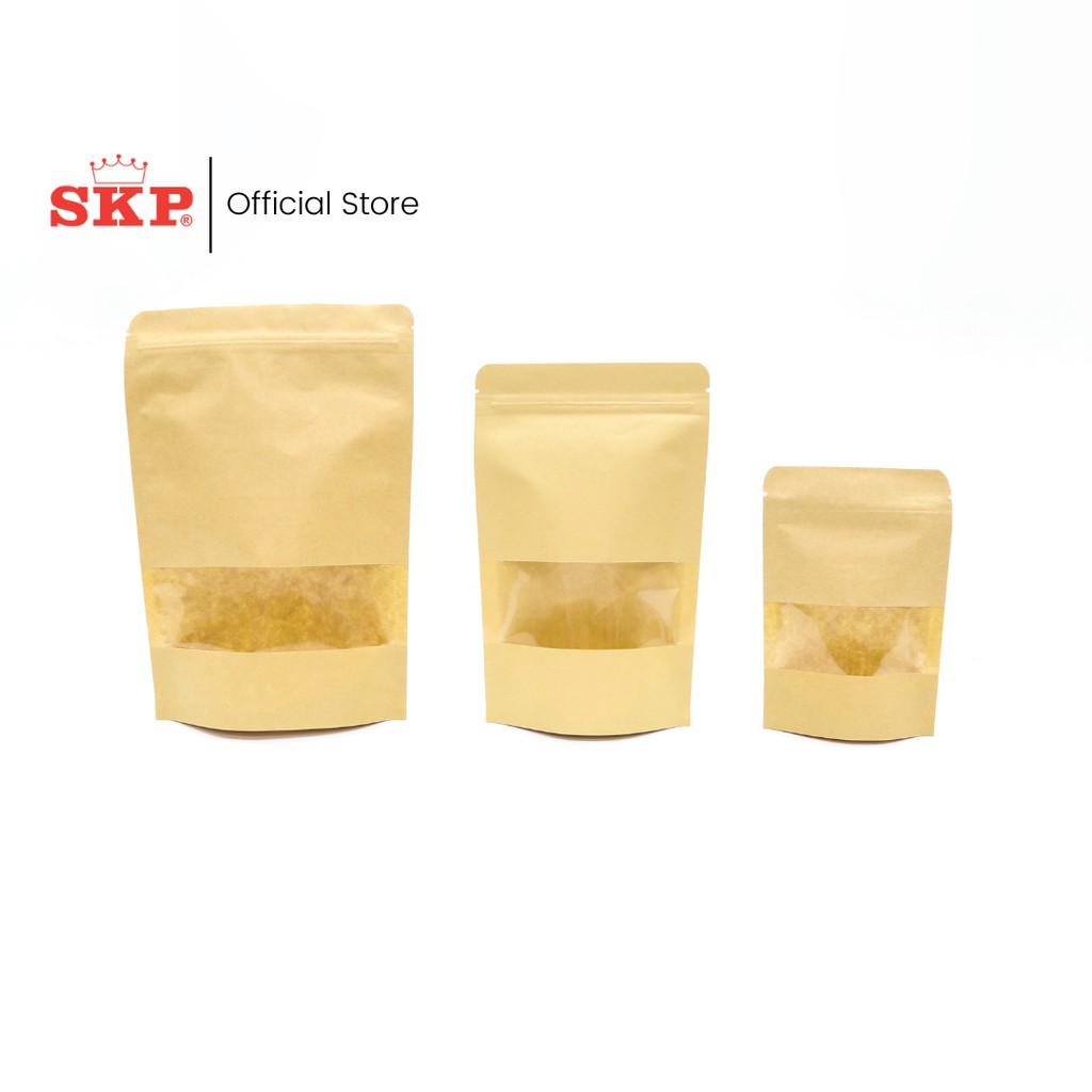 Skp Food Grade Kraft Zipper Bag With See Through Window Shopee Singapore