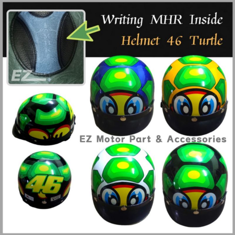 HELMET SEPARUH KUDA SHARK DESIGN 46 TURTLE CARTOON MHR STENG HALF hat ...