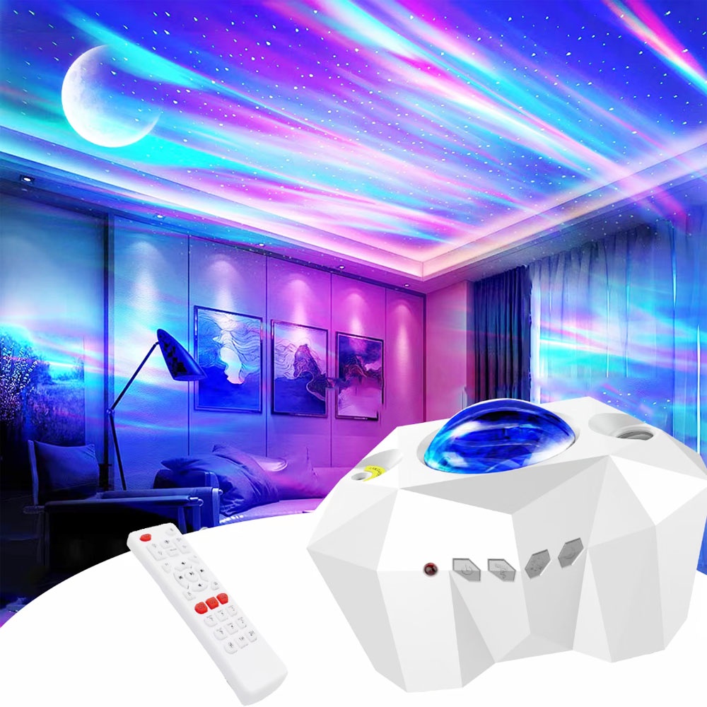 Aurora Starry Sky Colorful Laser Projector Galaxy LED Music Moon Star ...