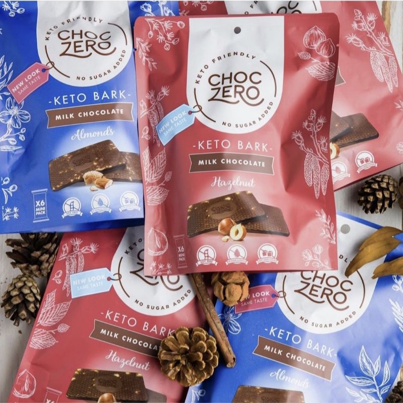 KETO CHOCZERO KETO BARK MILK CHOCOLATE ALMOND/DARK CHOCOLATE SEA SALT HAZELNUT /70 DARK