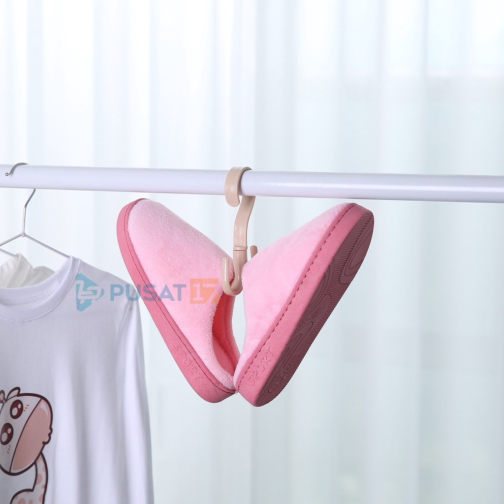 PUSAT17 GANTUNGAN 4 KAIT SERBAGUNA / GANTUNGAN PUTAR 360 DERAJAT / HANGER LEMARI PAKAIAN SEPATU TAS HOOK 4 KAIT GANTUNGAN HOOK - Gambar 4