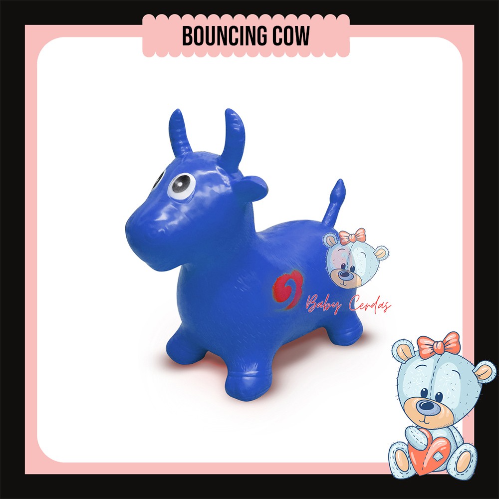 Blue Large Assorted Inflatable Bouncing Animal Cow / Bouncing Horse ...