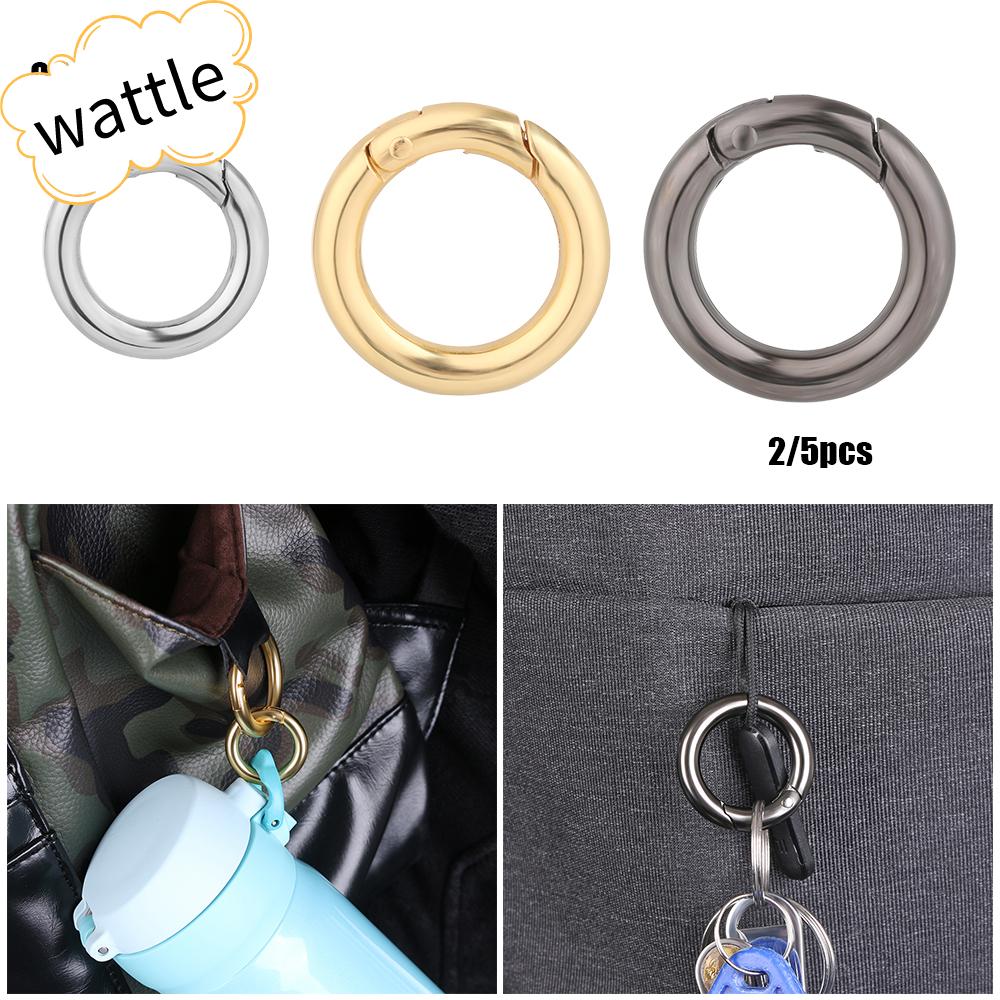 WATTLE 5/10pcs High quality Carabiner Purses Handbags Round Push Trigger Snap Clasp Clip Spring O-Ring Buckles Plated Gate Zinc Alloy Hooks 25/33/35mm Black gold silver Bag Belt Buckle/Multicolor
