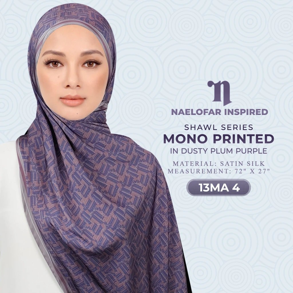 NAELOFAR MONOGRAM SHAWL - PURPLE