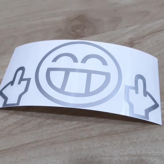 Smiley sticker flip off center finger emoticon Cute Motorcycle Body ...