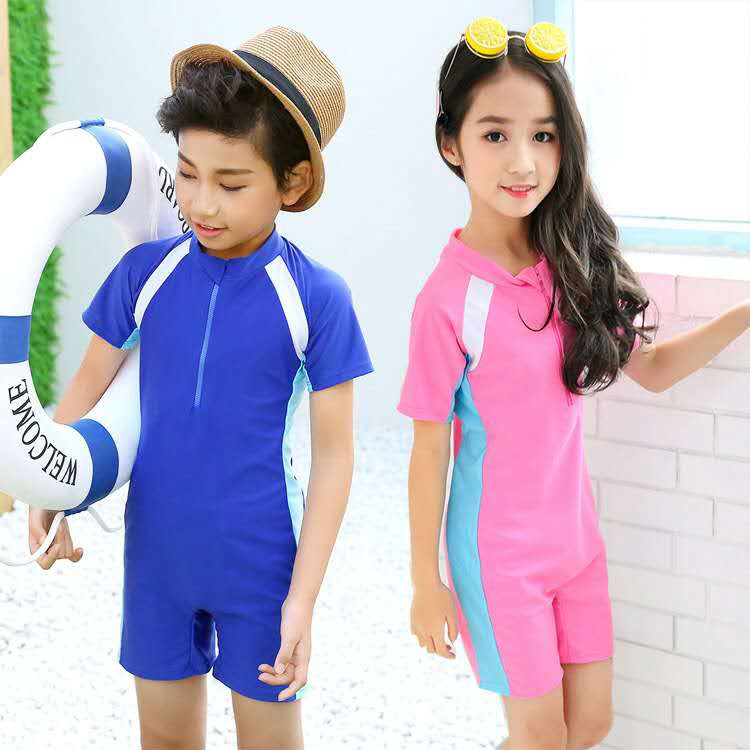 Gift swim cap) Thermal swimwear kids Thermal swim suit Keep warm Snorkeling  diving swim wear