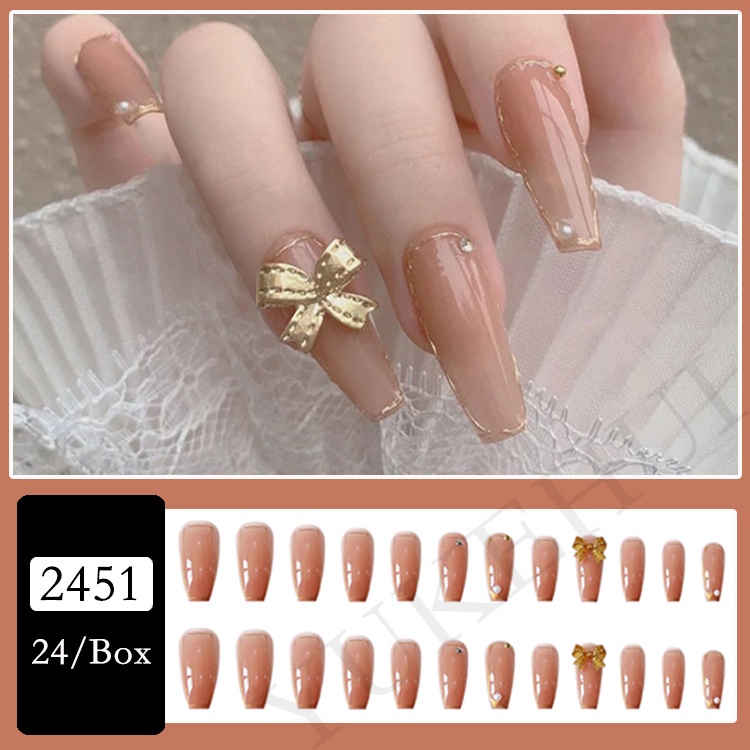 2022 Trend YUKEHUI 24 pcs Fake Nails Set With Glue Matte Nail Sticker ...