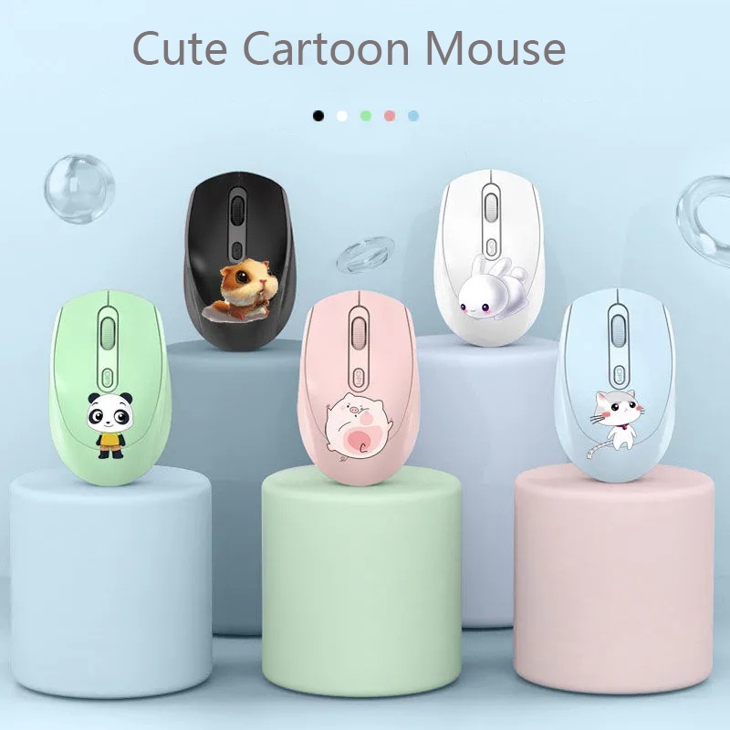 2.4G Wireless Mouse Cute Cartoon Animal Cat Design USB Optical Computer ...